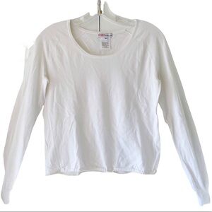Kors Michael Kors Womens White Lounge Knit Top Long Sleeve Size Small S Cotton